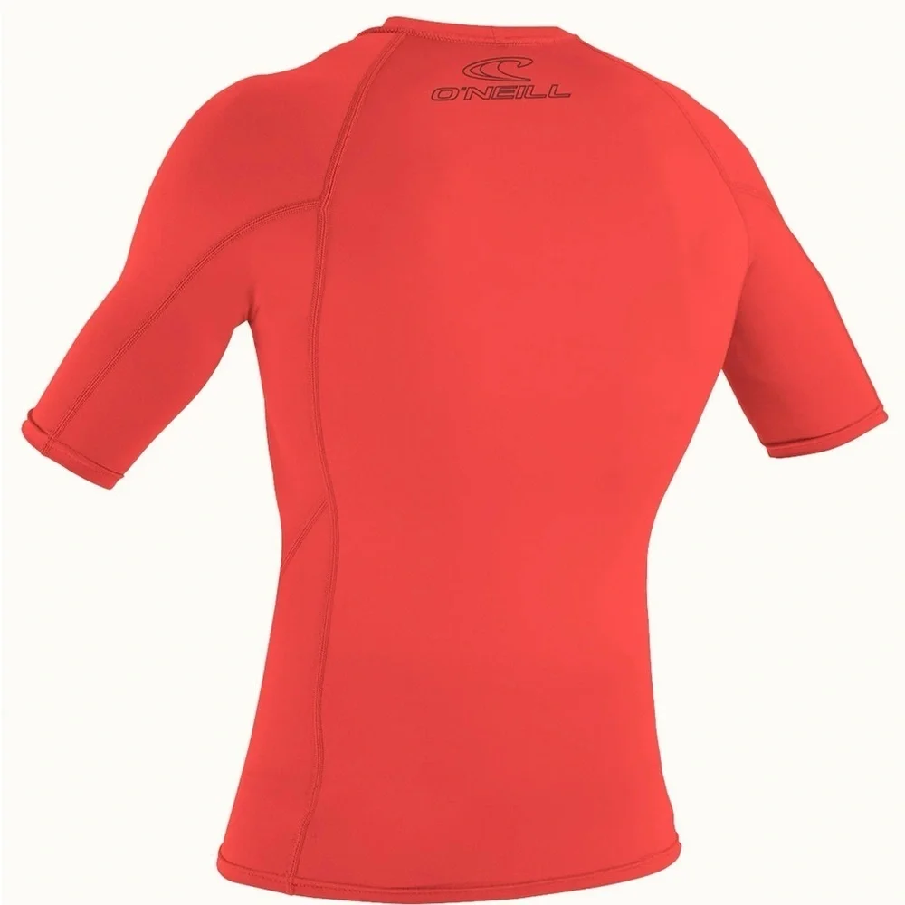O'Neill Youth Rash Guard Shirt Red UPF 50+ Short Sleeve Size 10 Swimming Surf